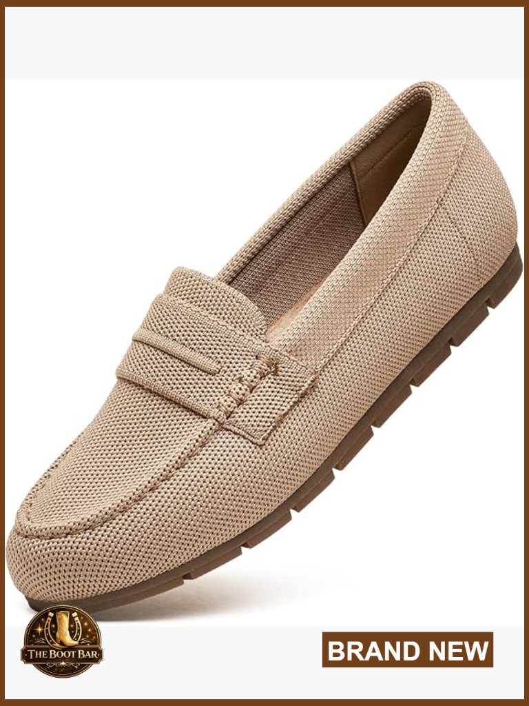 Comfortable Knit Loafers - Slip On Walking Shoes - Memory Foam Arch Support